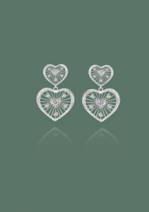 Серьги в форме сердец